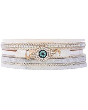 Saachi Crystal Evil Eye Bracelet - White