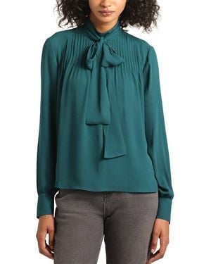 10 Crosby Derek Lam Valentine Neck Tie Blouse - Green