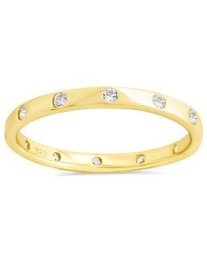 Sterling Forever 14K Over Cz Mindy Studded Ring - Metallic