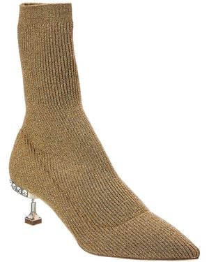 Miu Miu Logo Leather Ankle Boot - Brown