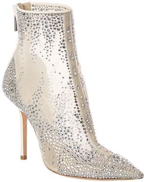 Jimmy Choo Gardenia 100 Crystal Mesh Boot - Natural