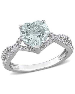 Rina Limor 14k 1.70 Ct. Tw. Diamond & Aquamarine Ring - White