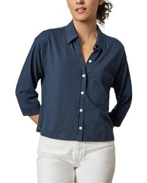 Lilla P Easy Button-Down T-Shirt - Blue