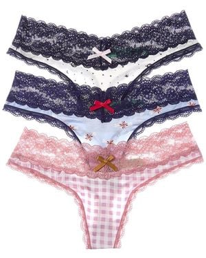 Honeydew Intimates Set Of 3 Ahna Thong - Blue