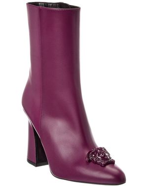 Versace Dnu Pack Medusa Leather Boot - Purple