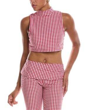 Estellina Check Top - Red