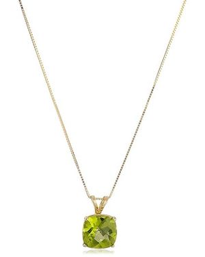 MaxColor 14k 1.75 Ct. Tw. Peridot Pendant Necklace - Metallic