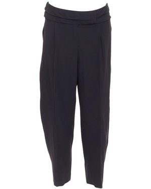 McQueen Tapered Cropped Trouser, Size It (Authentic Pre-Loved) - Blue