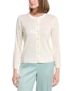 Anne Klein Sequin Cardigan - White