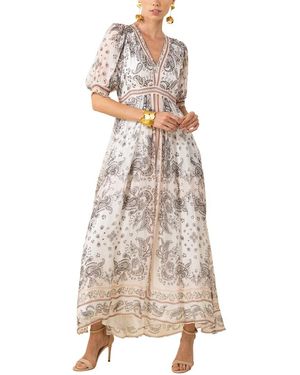 Hale Bob Silk-Blend Lilian Midi Dress - Natural