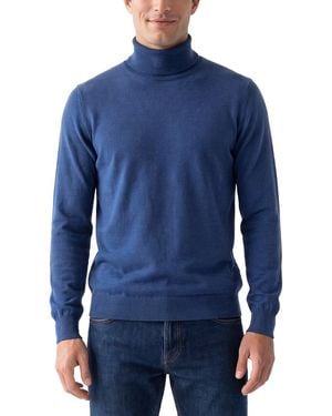 Gran Sasso 100% Cashmere Turtleneck Sweater - Blue