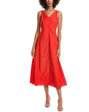 Theory V-Neck Open Back Dress - Red