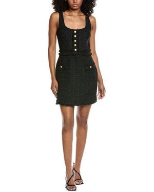 L'Agence Valli Square Neck Wool-Blend Mini Dress - Black