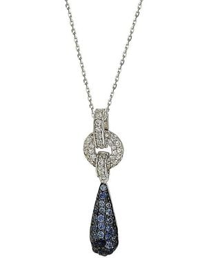 Suzy Levian 18k & Silver 5.47 Ct. Tw. Sapphire Necklace - White