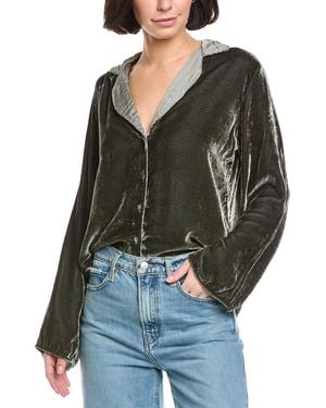Velvet By Graham & Spencer Brenna Velvet Silk-Blend Shirt - Black