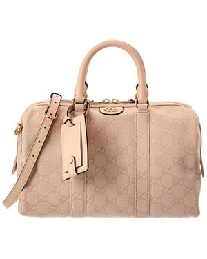 Gucci Ophidia Medium Gg Canvas & Leather Satchel - Natural