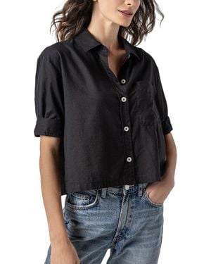 Lilla P Easy Sleeve Button-Down Shirt - Black