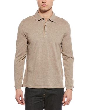 Scott Barber Wool-Blend Pique Polo Shirt - Natural