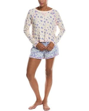 Honeydew Intimates 2Pc Cuddle Crew Short Set - White