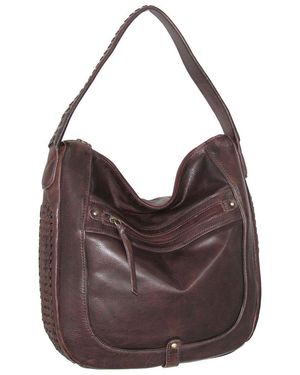 Nino Bossi Elina Hand-Dyed Vintage Leather Hobo Bag - Brown