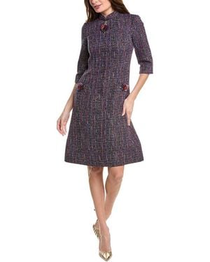 Teri Jon Tweed Sheath Dress - Purple