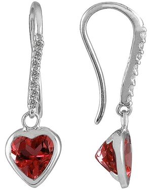 Gem Spark 14K 2.00 Ct. Tw. Diamond & Garnet Earrings - White