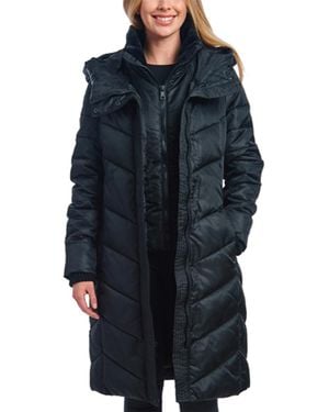 Kensie Long Down Jacket - Blue