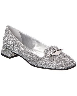 Jimmy Choo Ravi Glitter Flat - White
