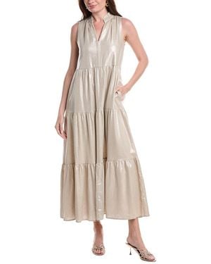 Vince Camuto Linen-Blend Ruffle Maxi Dress - Natural