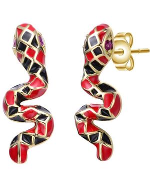 Rachel Glauber 14k Plated Animal Earrings - White