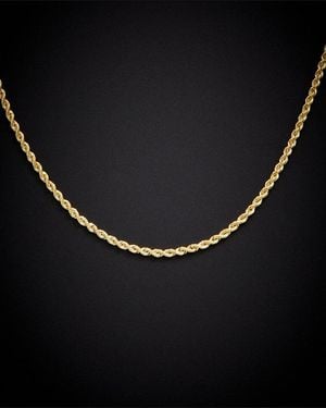 Italian Gold 14K 1.9Mm Semi-Solid Rope Necklace - Black