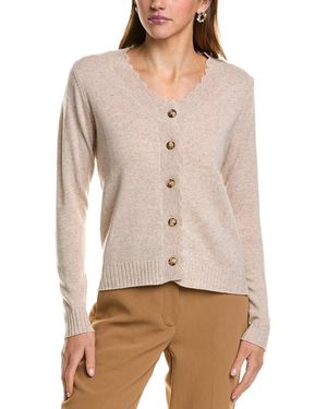 Kier + J Kier + J Scallop Wool & Cashmere-Blend Cardigan - Natural