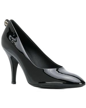 Ferragamo Almond-Toe Leather Pump - Black