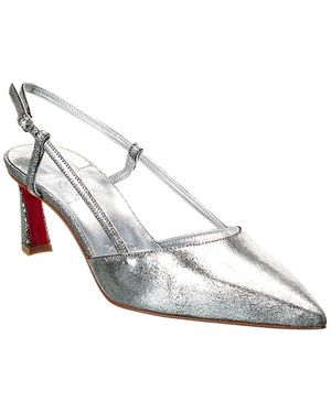 Christian Louboutin Condoroline 55 Leather Slingback Pump - White
