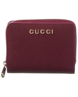 Gucci Script Mini Leather Wallet - Purple