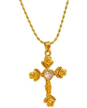 jean claude Stainless Steel Cz Necklace - Metallic