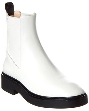 Stuart Weitzman Henley Leather Bootie - White