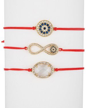 Eye Candy LA Tina Cz 3pc Bracelet Set - White
