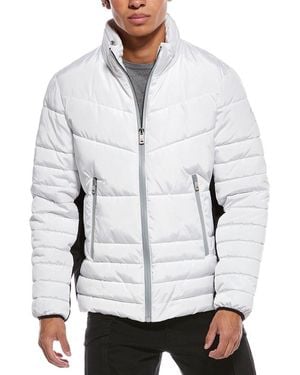 Kenneth Cole Faux Memory Puffer Coat - White