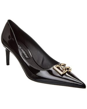Dolce & Gabbana Dg Logo Leather Pump - Black