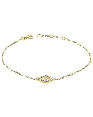 Sabrina Designs 14k 0.24 Ct. Tw. Diamond Evil Eye Bracelet - White