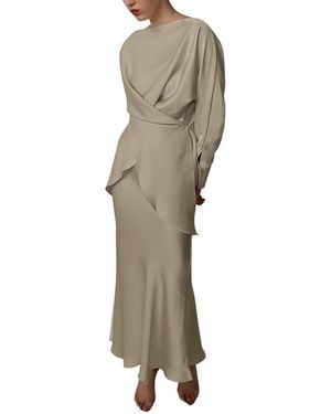 CAMILA BLANCO 2Pc Blouse & Skirt Set - Natural