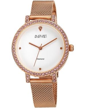 August Steiner Stainless Steel Diamond Watch - Multicolor