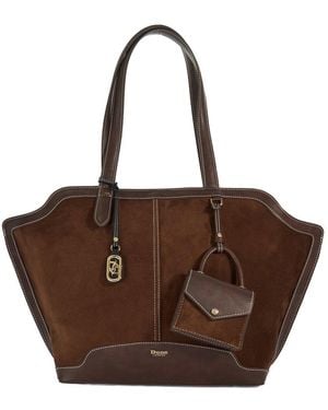 Dune Decided Suede Tote - Brown