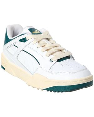 PUMA Slipstream Canvas & Leather Trainer - White