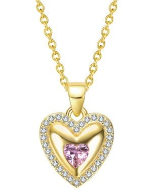 Genevive Jewelry Cz Heart Pendant - Metallic