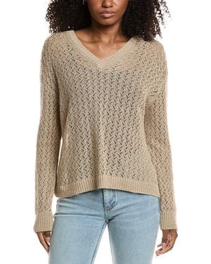 Lafayette 148 New York Cabled V-Neck Jumper - Brown