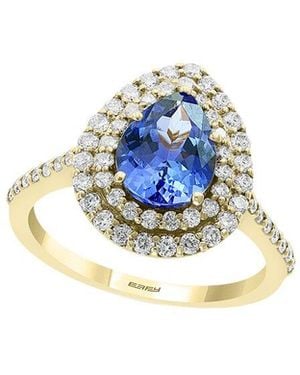 Effy Fine Jewelry 14K 2.21 Ct. Tw. Diamond & Tanzanite Ring - Blue