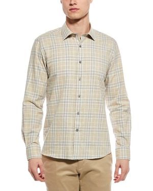 Scott Barber Weekend Heathered Plaid Shirt - Grey