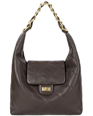 Tiffany & Fred Paris Quilted Leather Hobo Bag - Brown